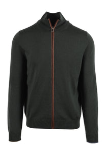 PAUL SMITH CARDIGAN ZIP UP GREEN Paul Smith Michael Stewart Menswear  Knitwear