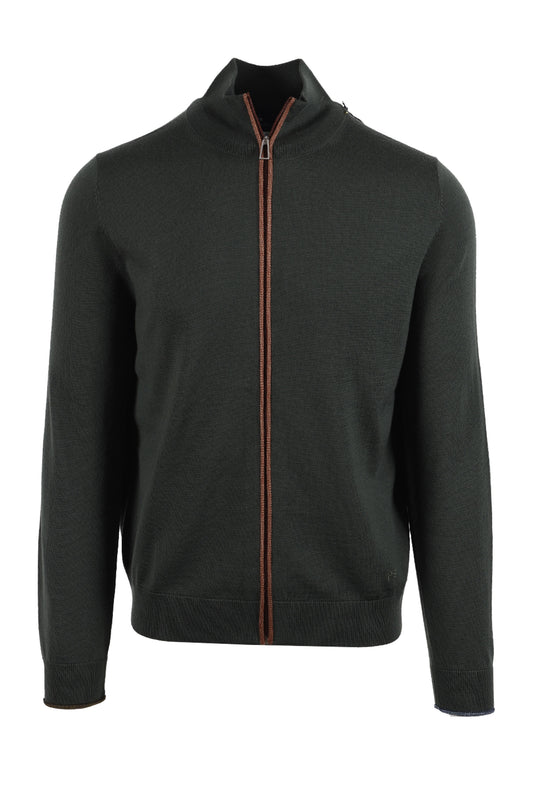 PAUL SMITH CARDIGAN ZIP UP GREEN Paul Smith Michael Stewart Menswear  Knitwear