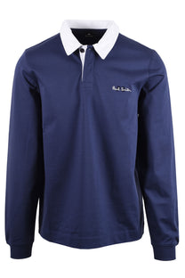 PAUL SMITH CASUAL FIT RUGBY TOP INKY BLUE Paul Smith Michael Stewart Menswear  Polo Shirts