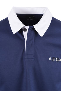 PAUL SMITH CASUAL FIT RUGBY TOP INKY BLUE Paul Smith Michael Stewart Menswear  Polo Shirts