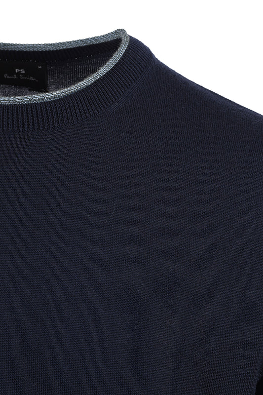 PAUL SMITH CREW NECK SWEATSHIRT NAVY Paul Smith Michael Stewart Menswear  Knitwear