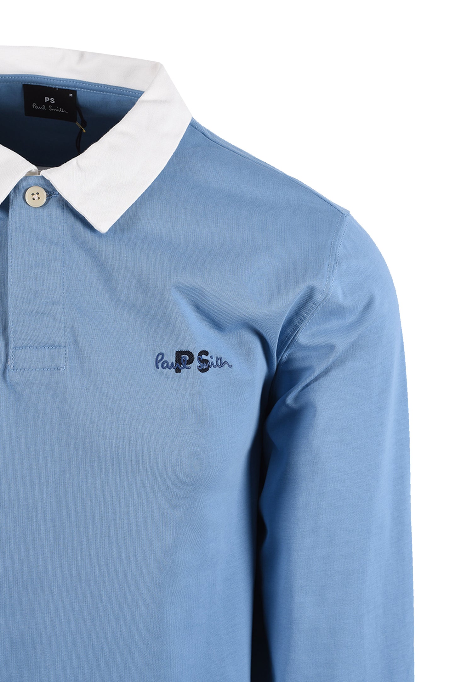 PAUL SMITH LONG SLEEVE POLO BLUE Paul Smith Michael Stewart Menswear  Polo Shirts