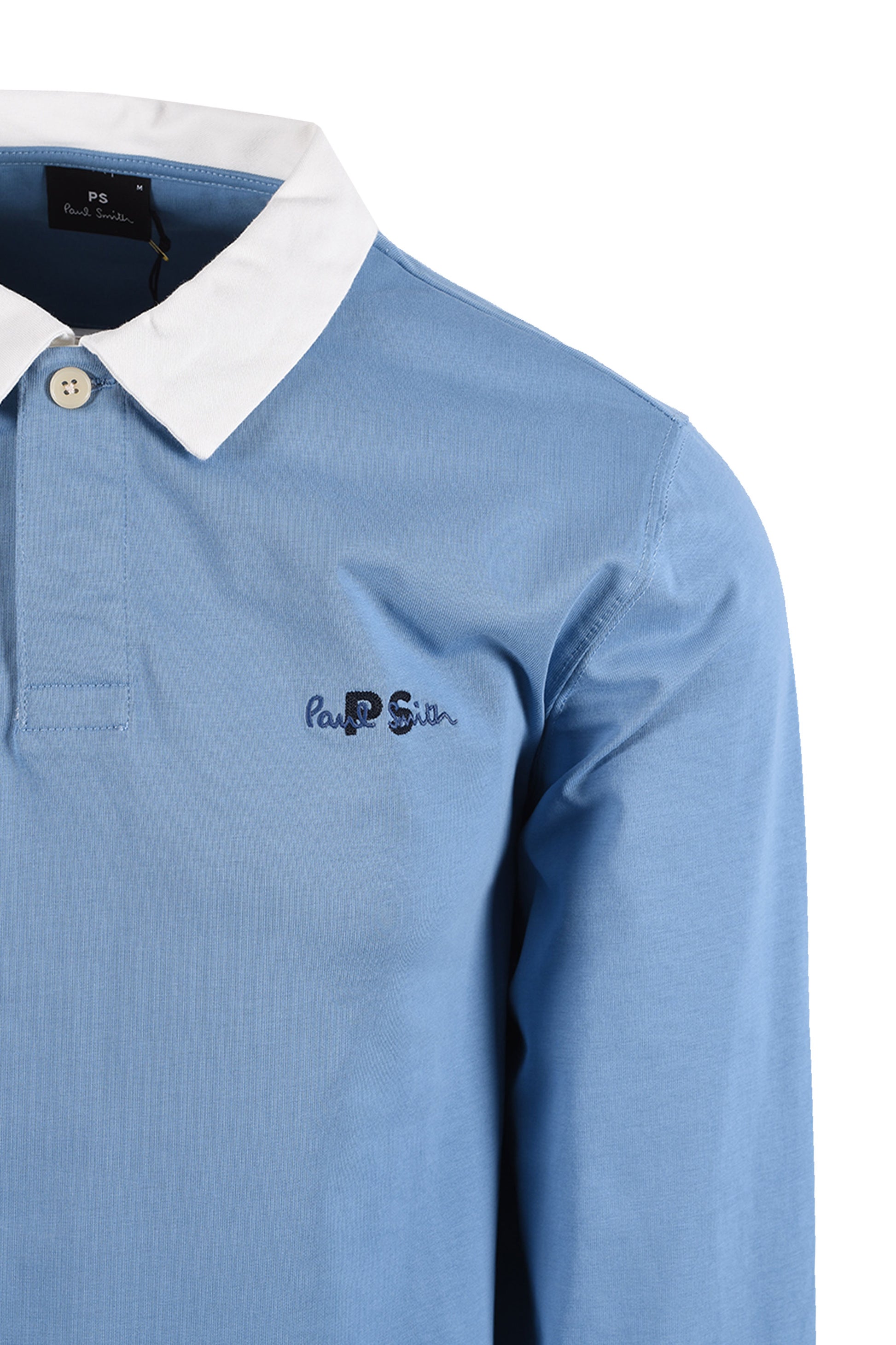 PAUL SMITH LONG SLEEVE POLO BLUE Paul Smith Michael Stewart Menswear  Polo Shirts