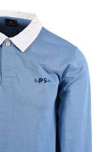 PAUL SMITH LONG SLEEVE POLO BLUE Paul Smith Michael Stewart Menswear  Polo Shirts