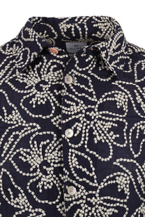 PAUL SMITH LS REG FIT FLORAL SHIRT NAVY Paul Smith
