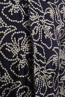 PAUL SMITH LS REG FIT FLORAL SHIRT NAVY Paul Smith