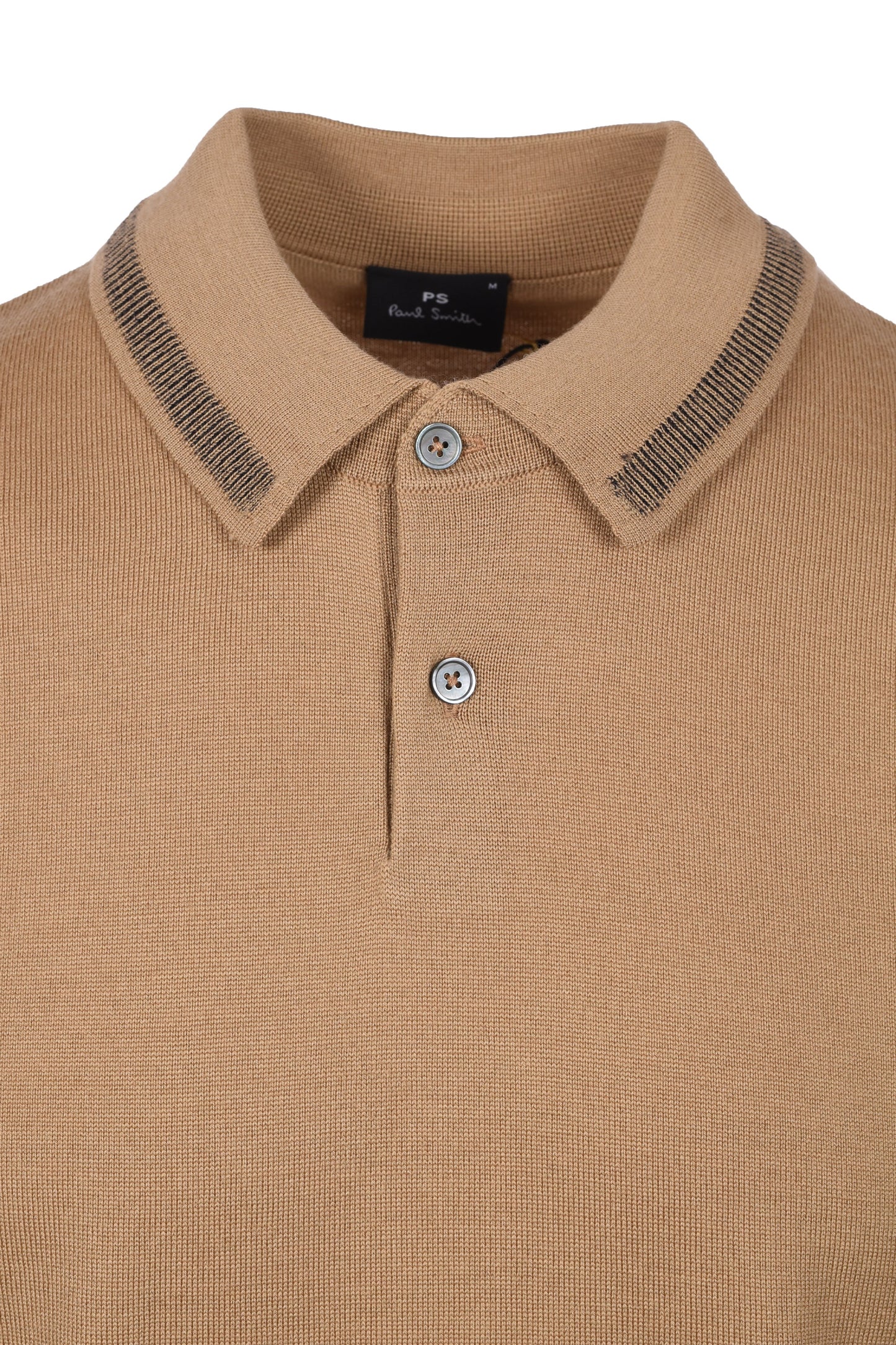 PAUL SMITH MERINO SWEATER SS POLO BEIGE