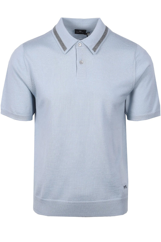 PAUL SMITH MERINO SWEATER SS POLO BLUE Paul Smith