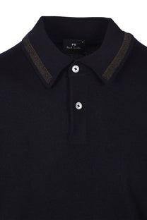 PAUL SMITH MERINO SWEATER SS POLO NAVY Paul Smith