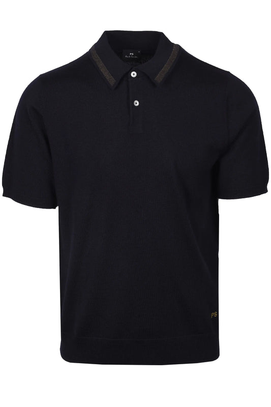 PAUL SMITH MERINO SWEATER SS POLO NAVY Paul Smith