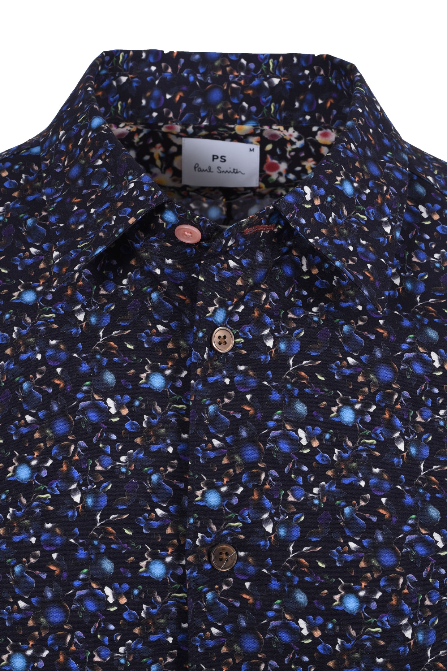 PAUL SMITH PATTERNED LS TAILORED FIT SHIRT BLUE