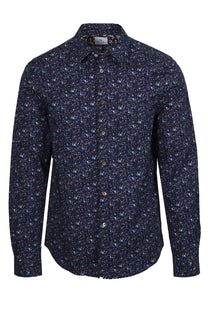 PAUL SMITH PATTERNED LS TAILORED FIT SHIRT BLUE Paul Smith
