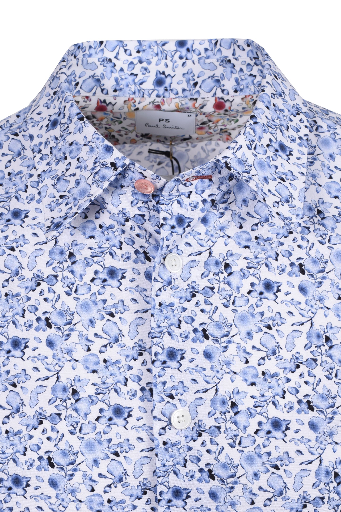 PAUL SMITH PATTERNED LS TAILORED FIT SHIRT LIGHT BLUE