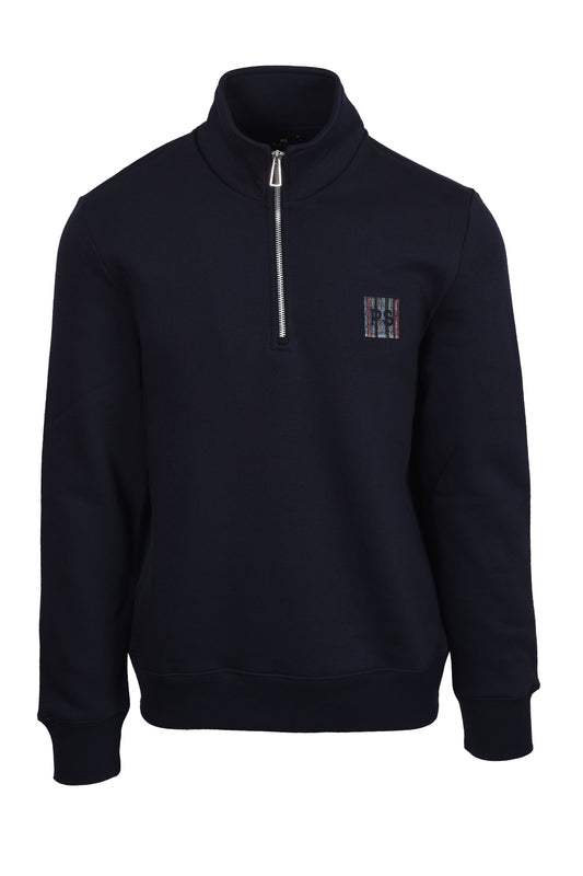 PAUL SMITH PS LOGO HALF ZIP SWEAT NAVY