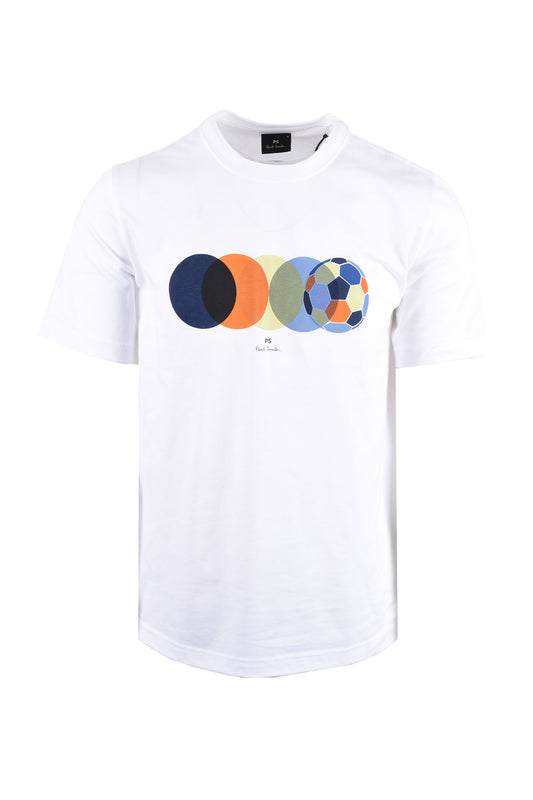 PAUL SMITH REG FIT FOOTBALL T-SHIRT WHITE Paul Smith Michael Stewart Menswear