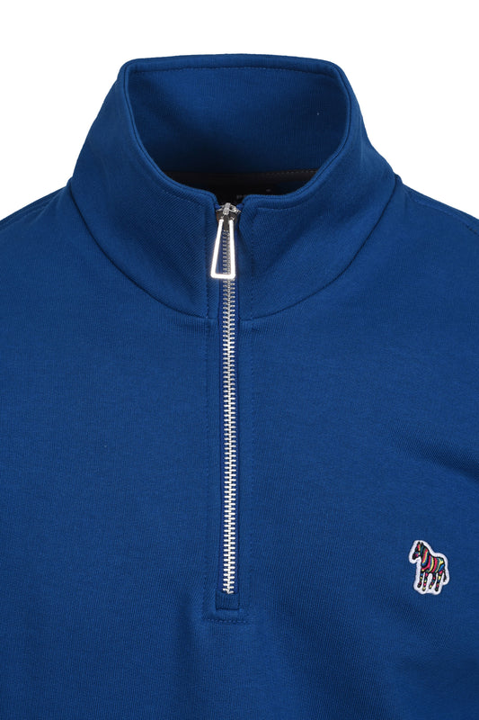 PAUL SMITH REG FIT HALF ZIP SWEATSHIRT BLUE