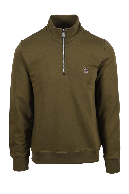 PAUL SMITH REG FIT HALF ZIP SWEATSHIRT SAGE