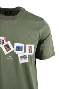 PAUL SMITH REG FIT SS T-SHIRT SLIDES GREEN Paul Smith Michael Stewart Menswear  T-Shirts