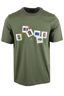 PAUL SMITH REG FIT SS T-SHIRT SLIDES GREEN Paul Smith Michael Stewart Menswear  T-Shirts
