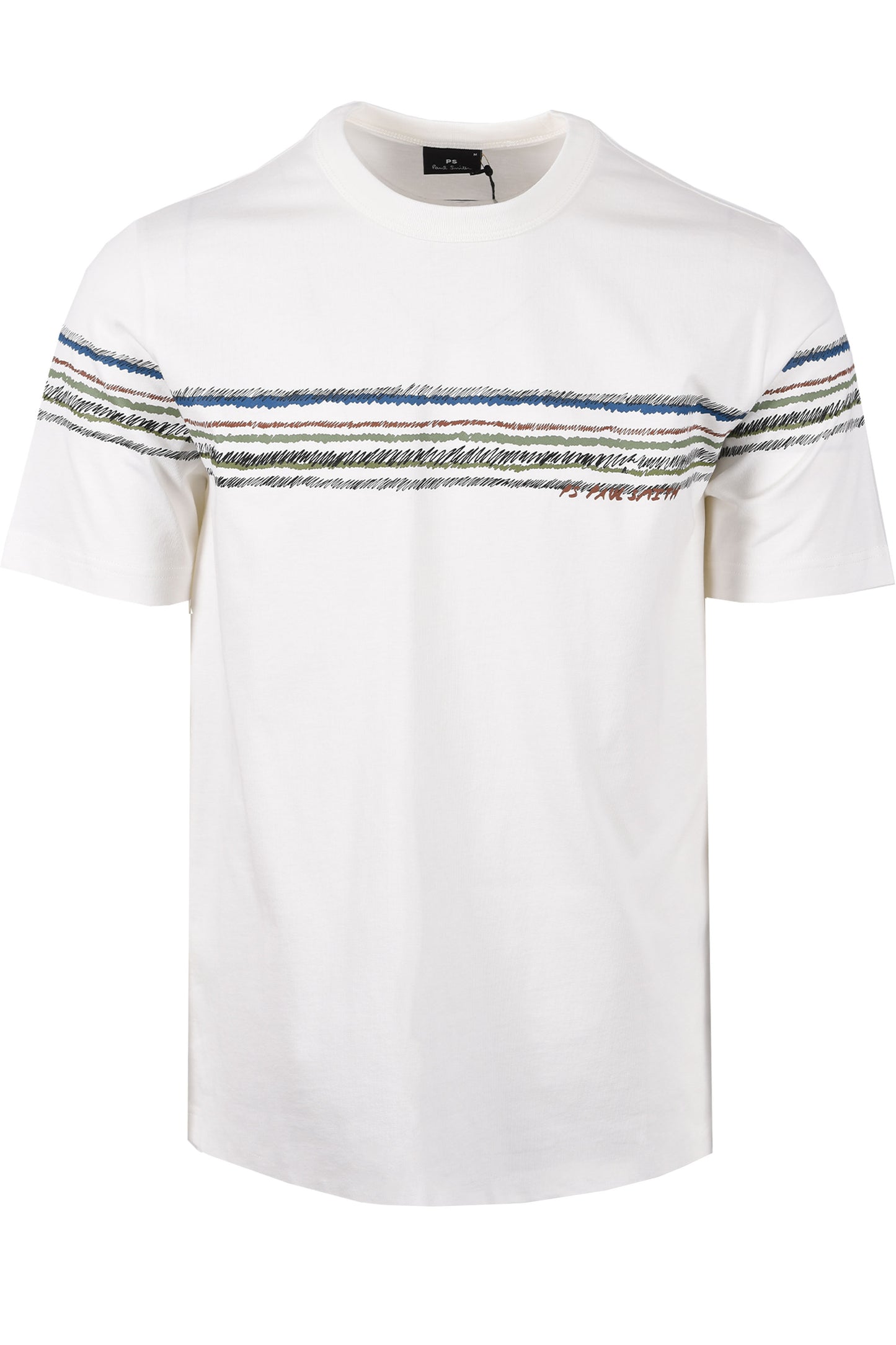 PAUL SMITH REG FIT STRIPE T-SHIRT WHITE Paul Smith Michael Stewart Menswear  T-Shirts