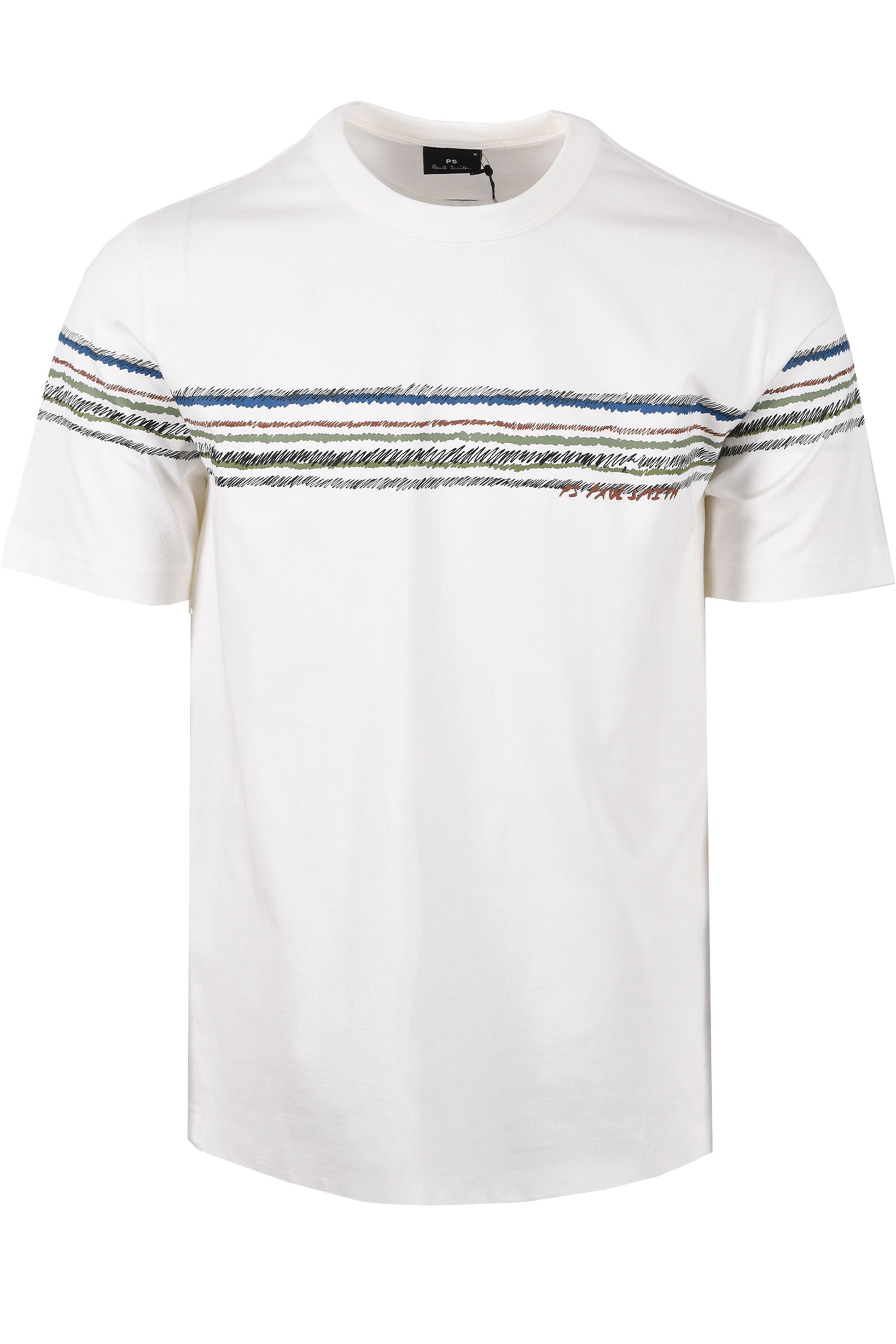 PAUL SMITH REG FIT STRIPE T-SHIRT WHITE Paul Smith Michael Stewart Menswear  T-Shirts