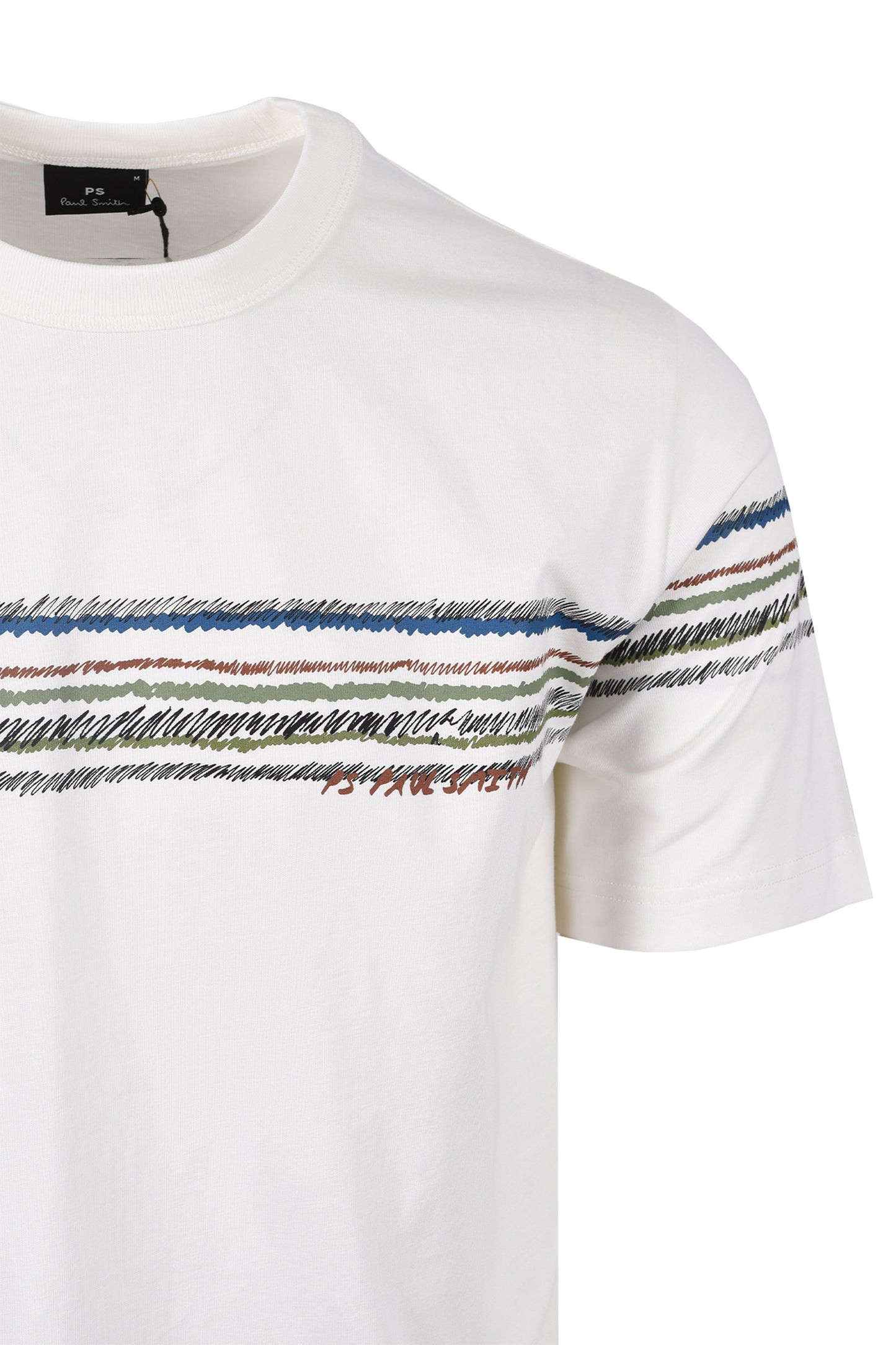 PAUL SMITH REG FIT STRIPE T-SHIRT WHITE Paul Smith Michael Stewart Menswear  T-Shirts