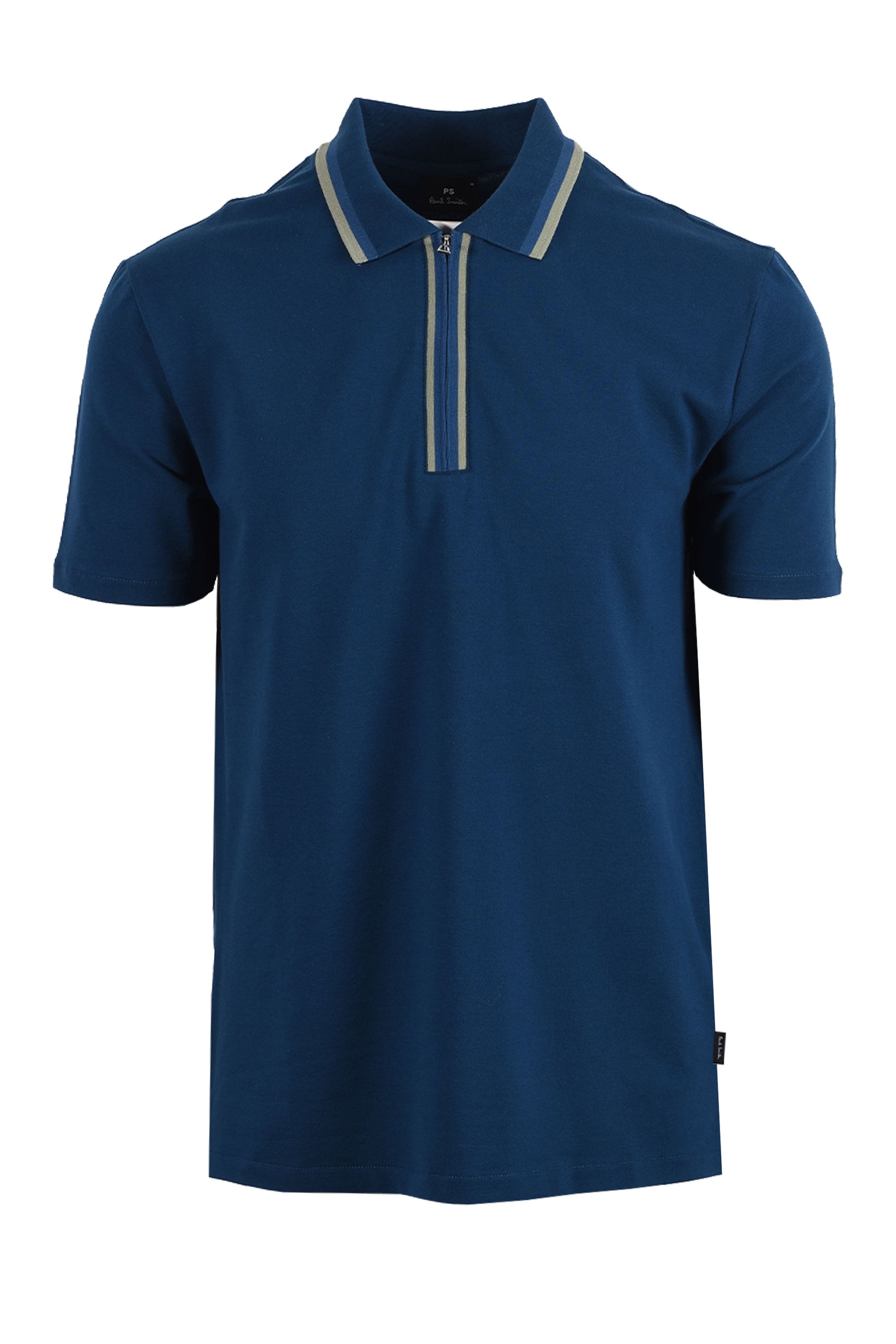 PAUL SMITH REG FIT ZIP POLO BLUE Paul Smith Michael Stewart Menswear  Polo Shirts