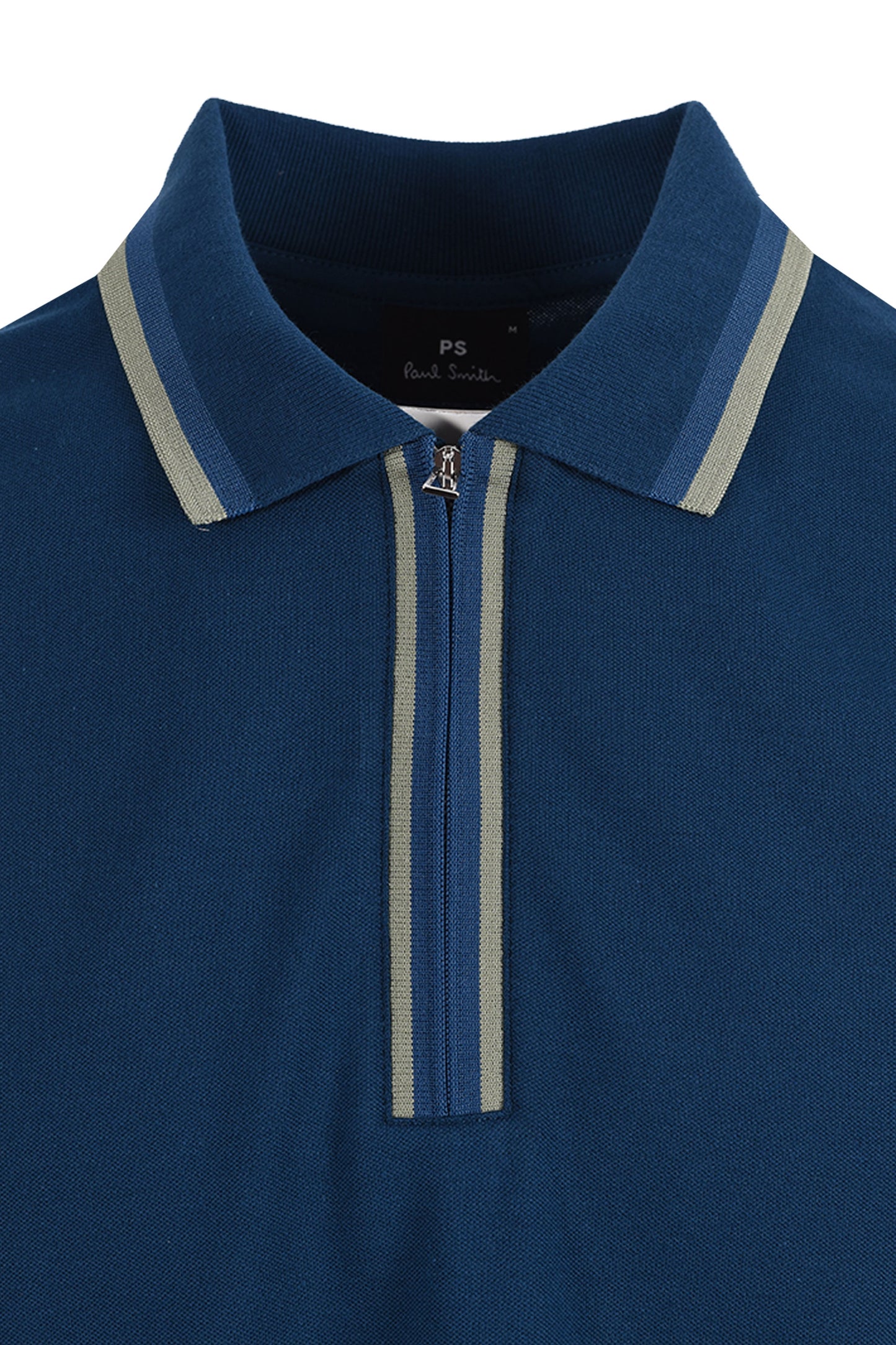 PAUL SMITH REG FIT ZIP POLO BLUE Paul Smith Michael Stewart Menswear  Polo Shirts