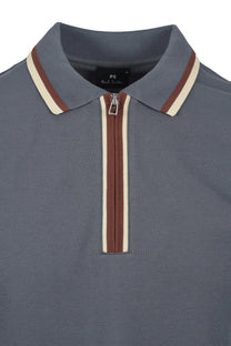PAUL SMITH REG FIT ZIP POLO GREY Paul Smith