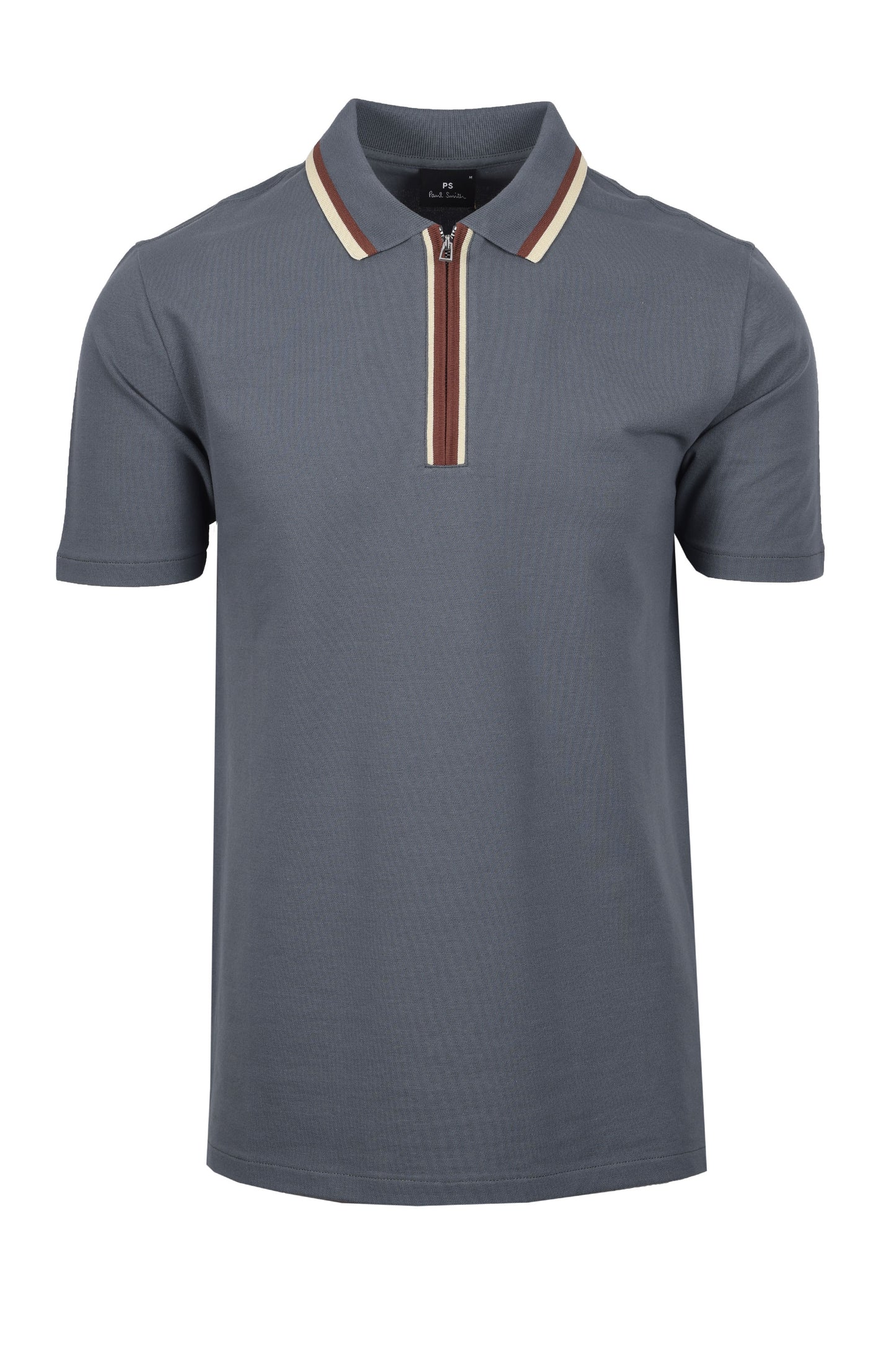PAUL SMITH REG FIT ZIP POLO GREY
