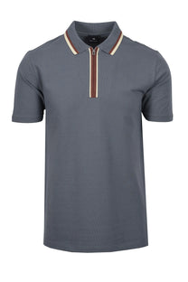PAUL SMITH REG FIT ZIP POLO GREY Paul Smith
