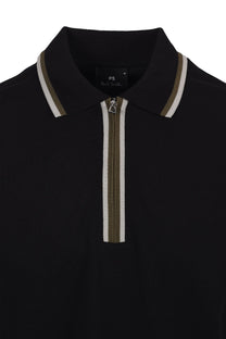 PAUL SMITH REG FIT ZIP POLO SHIRT BLACK Paul Smith