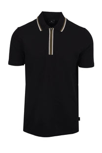 PAUL SMITH REG FIT ZIP POLO SHIRT BLACK Paul Smith