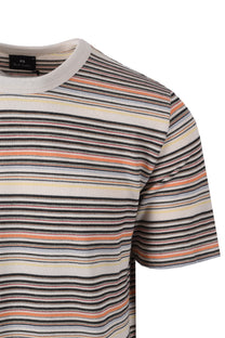 PAUL SMITH REGULAR FIT KNITTED T-SHIRT MULTI STRIPE Paul Smith Michael Stewart Menswear  T-Shirts