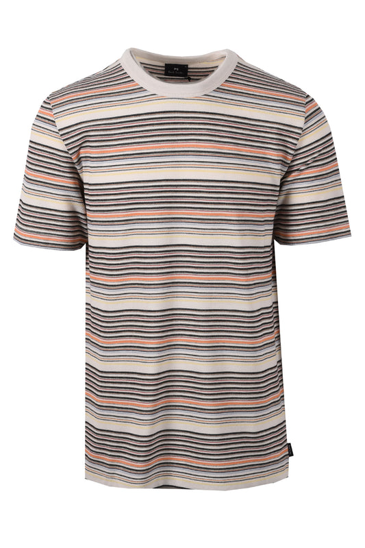 PAUL SMITH REGULAR FIT KNITTED T-SHIRT MULTI STRIPE Paul Smith Michael Stewart Menswear  T-Shirts