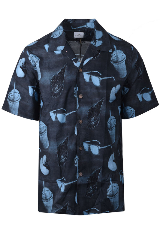 PAUL SMITH SS CASUAL FIT SHIRT BLUE