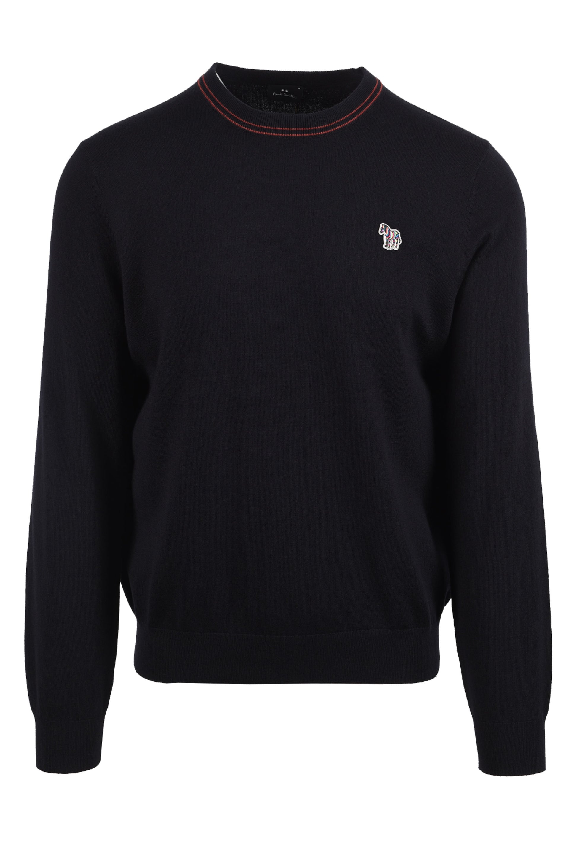 PAUL SMITH ZEB BADGE CREW NECK SWEATSHIRT BLACK Paul Smith Michael Stewart Menswear  Knitwear