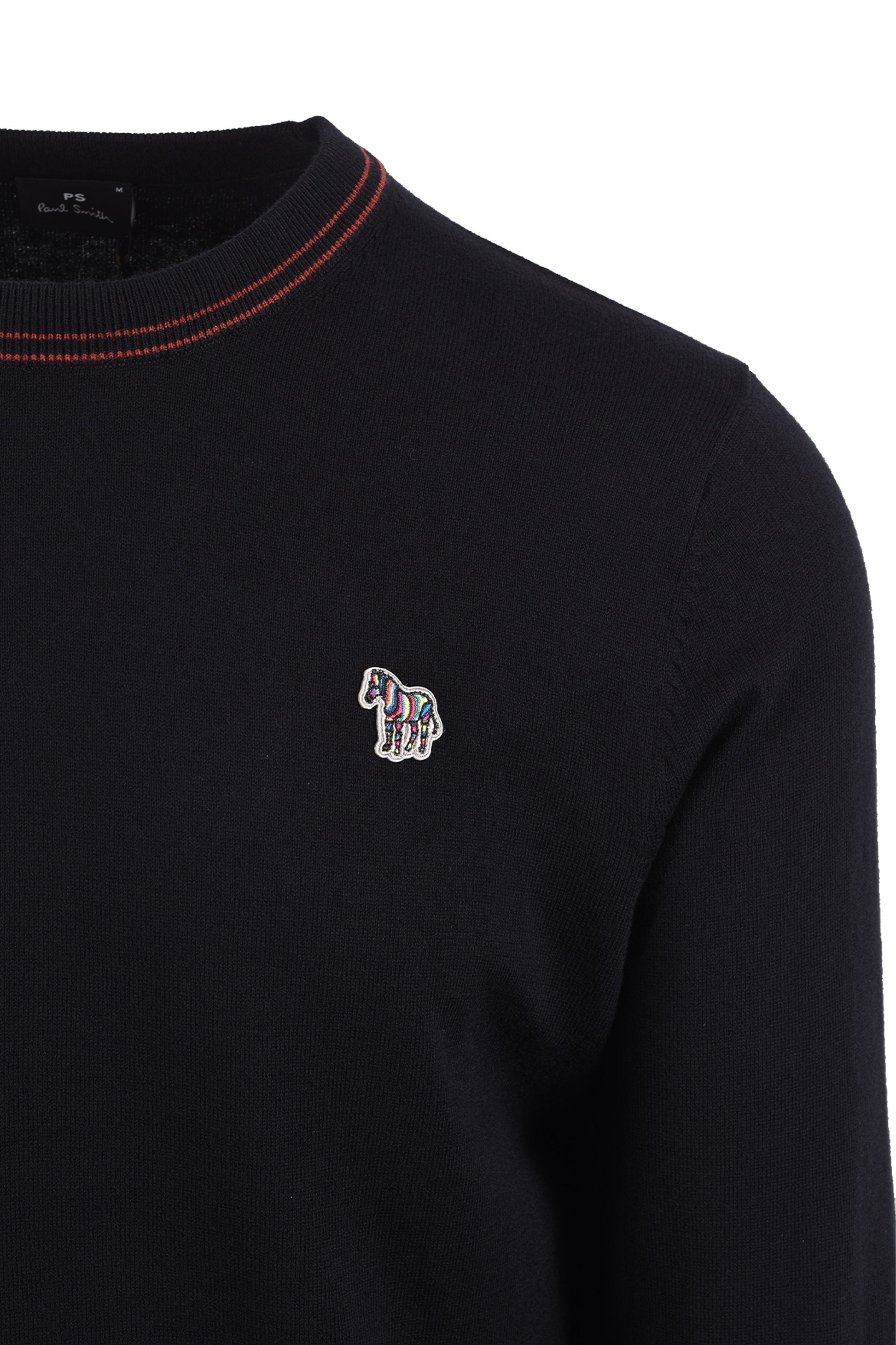 PAUL SMITH ZEB BADGE CREW NECK SWEATSHIRT BLACK Paul Smith Michael Stewart Menswear  Knitwear