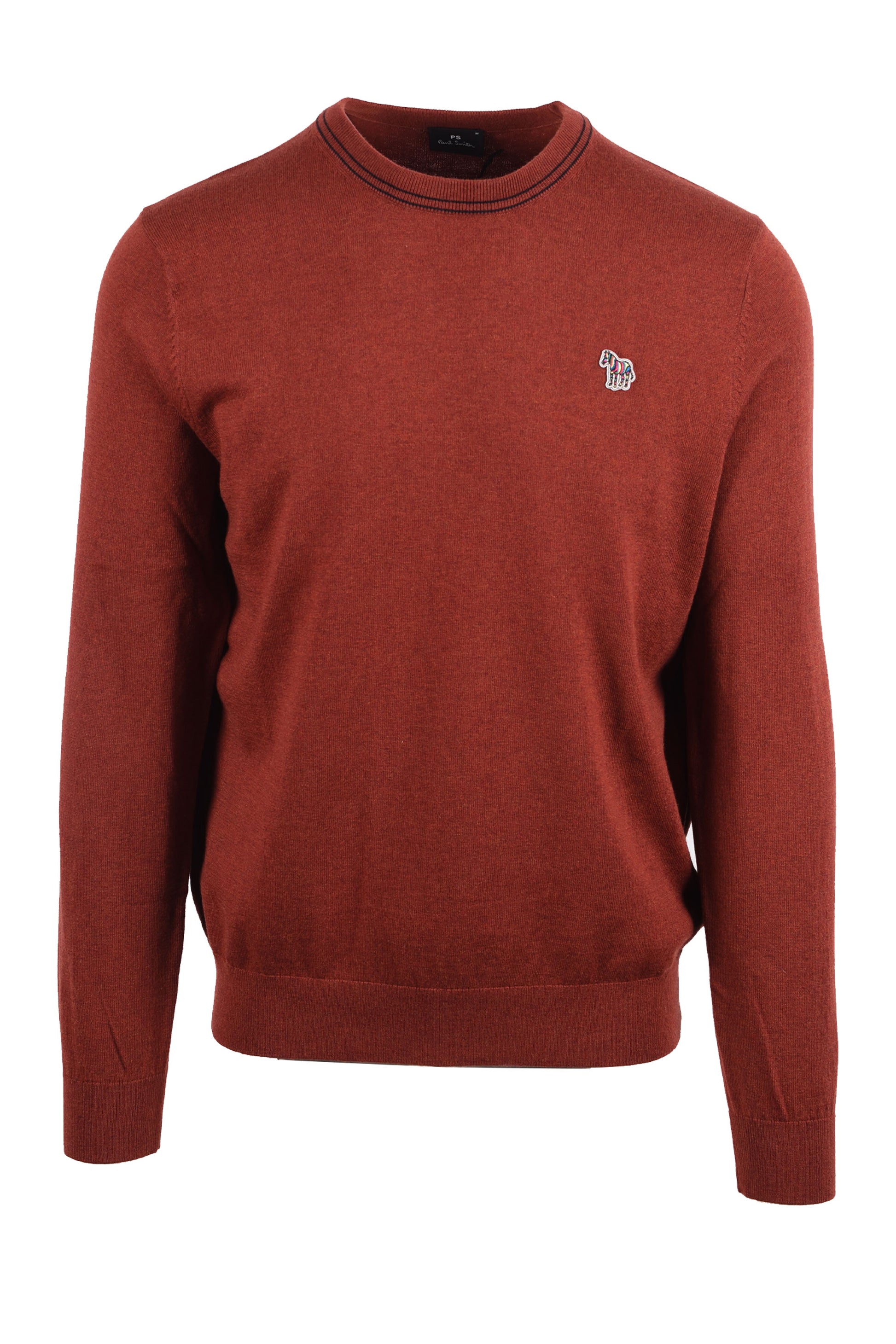 PAUL SMITH ZEB BADGE CREW NECK SWEATSHIRT RED Paul Smith Michael Stewart Menswear  Knitwear