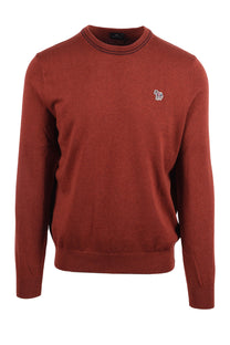 PAUL SMITH ZEB BADGE CREW NECK SWEATSHIRT RED Paul Smith Michael Stewart Menswear  Knitwear