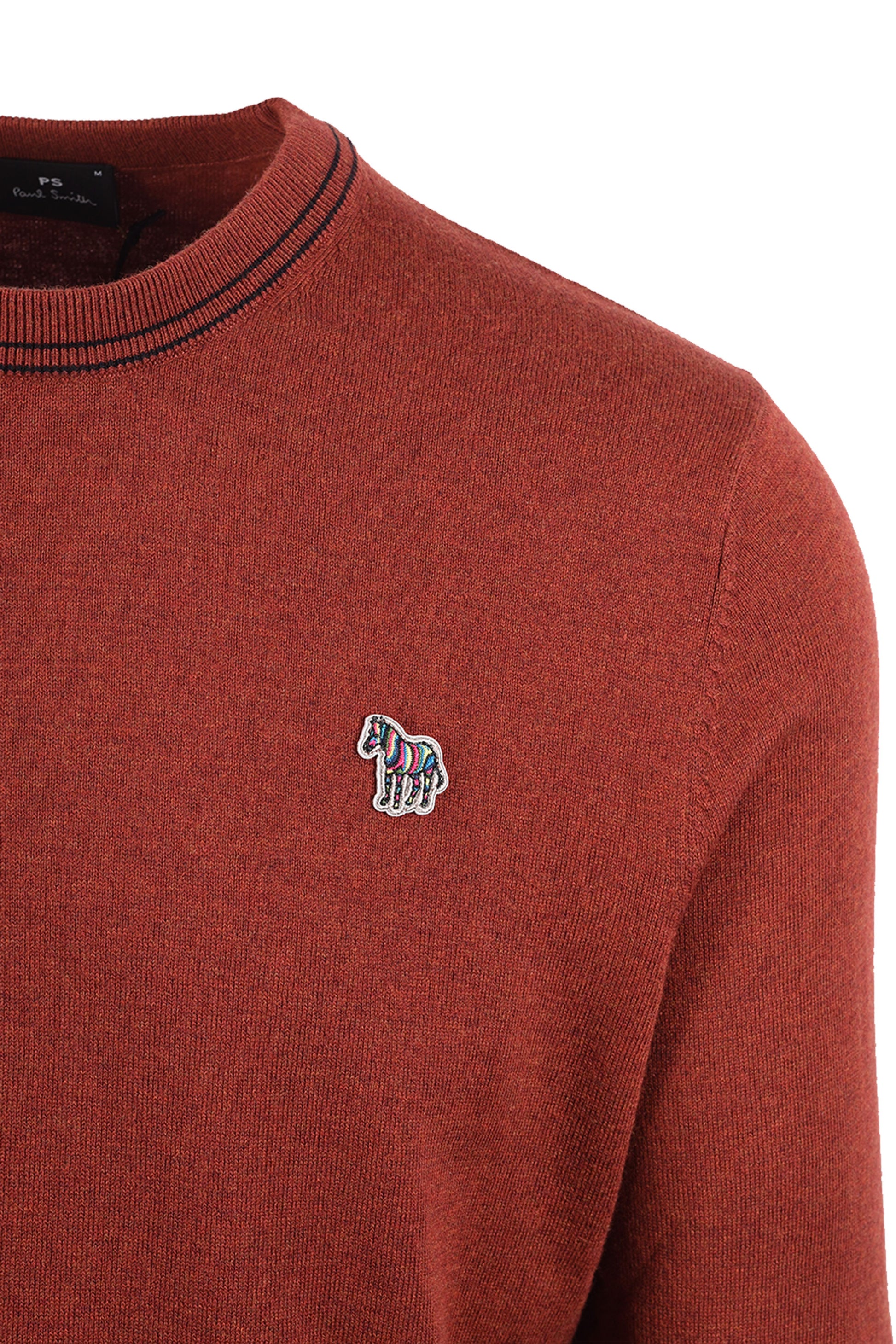 PAUL SMITH ZEB BADGE CREW NECK SWEATSHIRT RED Paul Smith Michael Stewart Menswear  Knitwear