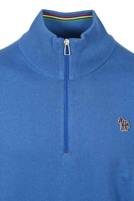 PAUL SMITH ZIP NECK SWEATER BLUE