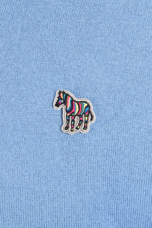 PAUL SMITH ZIP NECK SWEATSHIRT BLUE Paul Smith Michael Stewart Menswear  Knitwear