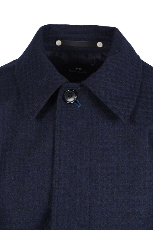 Paul Smith Check Coat Dark Navy