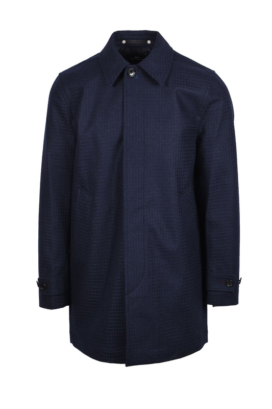 Paul Smith Check Coat Dark Navy