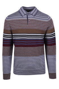 Paul Smith LS Knitted Polo Sweatshirt Dark Violet Paul Smith