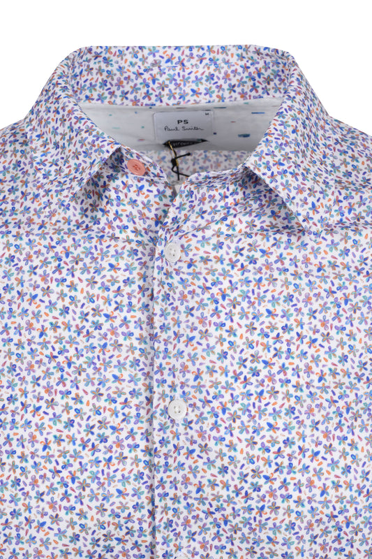 Paul Smith LS Slim Fit Shirt White Floral