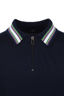 Paul Smith Long Sleeve Knitted Polo Dark Navy Paul Smith