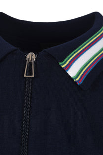 Paul Smith Long Sleeve Knitted Polo Dark Navy Paul Smith