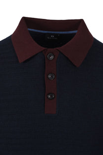 Paul Smith Long Sleeve Knitted Polo Dark Navy Paul Smith